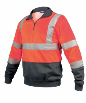 Sweat-shirt Haute Visibilité bicolore col montant zippé