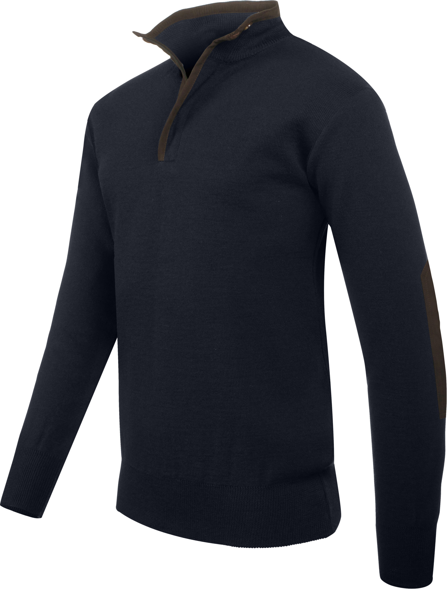 Pull col montant zippé marine