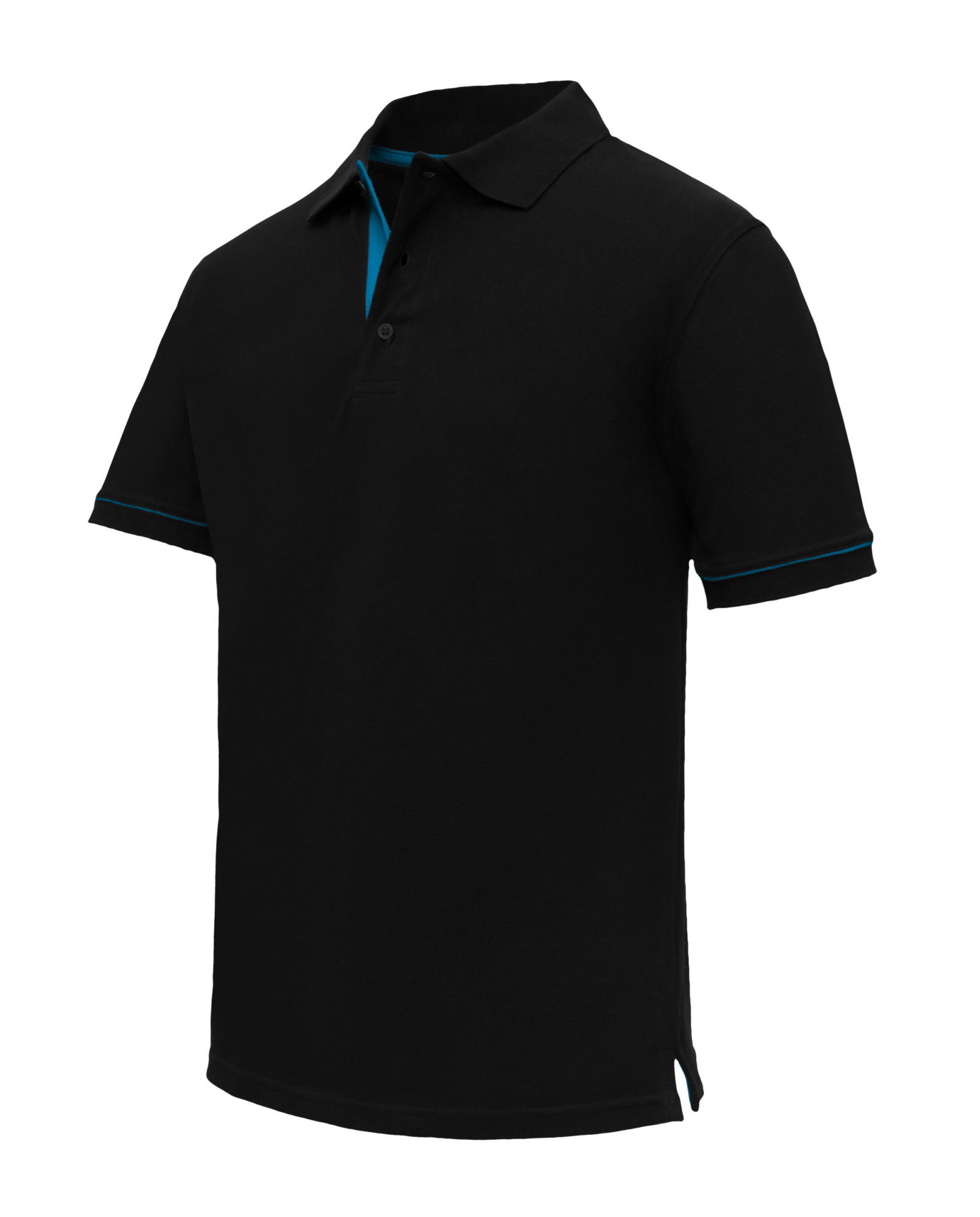 polo noir turquoise